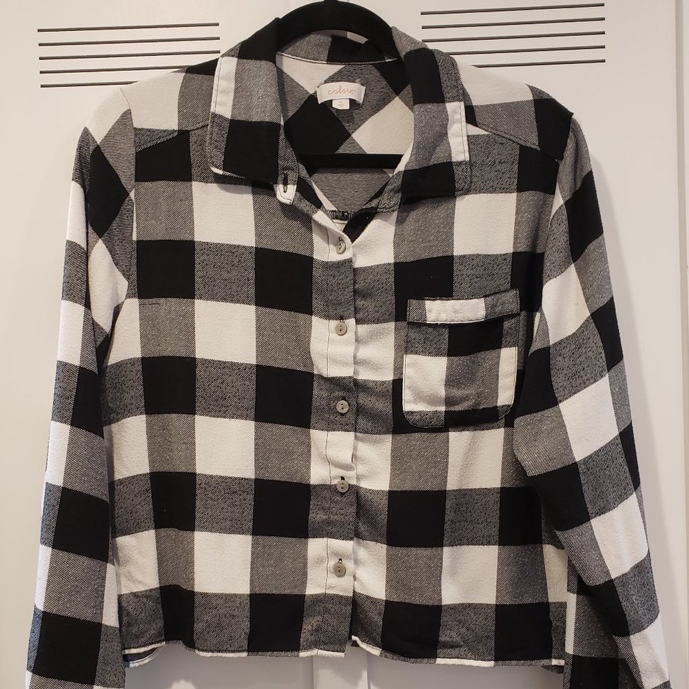 Colsie | Cropped Lightweight Flannel | juniors L